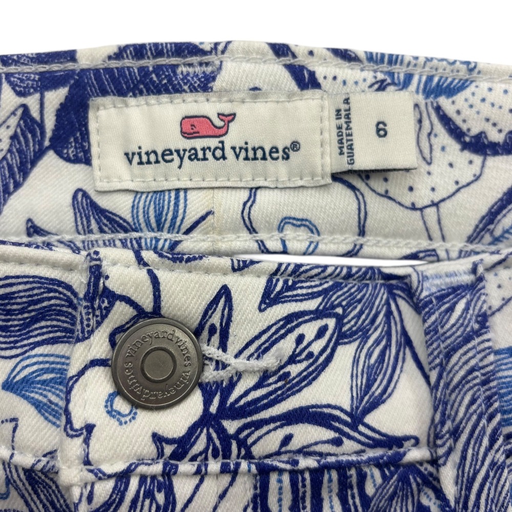 Vineyard Vines Womens Size 6 Skinny Jeans White Cap Cordia Floral Print New NWT‎ - Picture 11 of 16